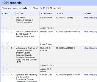 Screen capture showing OpenRefine in Rows mode.